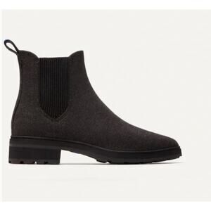 ROTHY'S Rothys Gray Lug Ankle Boots Wool Graphite Women Size 8 Shoes Booties EUC